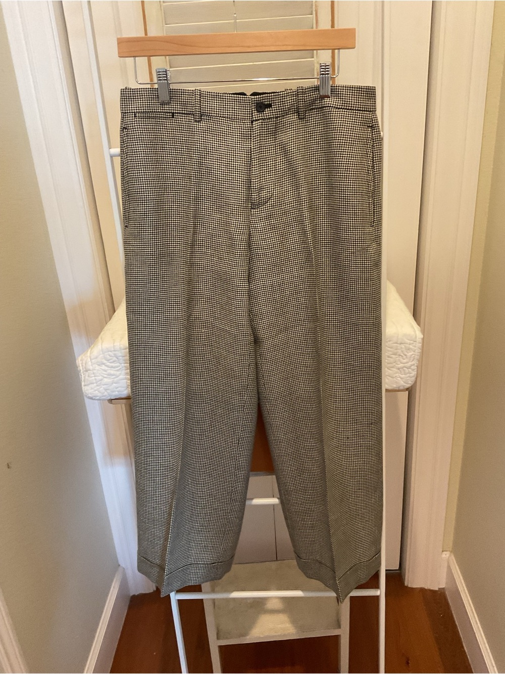Ralph Lauren Black and White Houndstooth Dress Pants